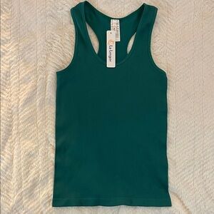 La Linger Teal Racerback Tank Top